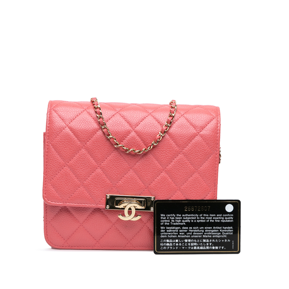 Pre-Loved Chanel Quilted Caviar Golden Class Wallet On Chain - Picture 11 of 11